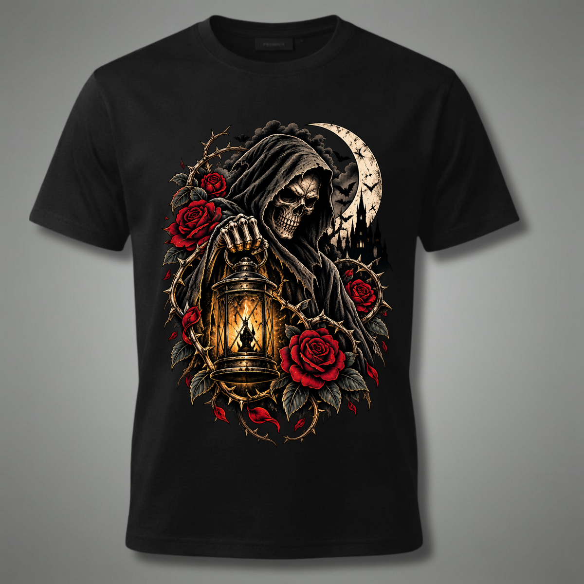 Lantern Wraith – Gothic Reaper Lantern T-Shirt