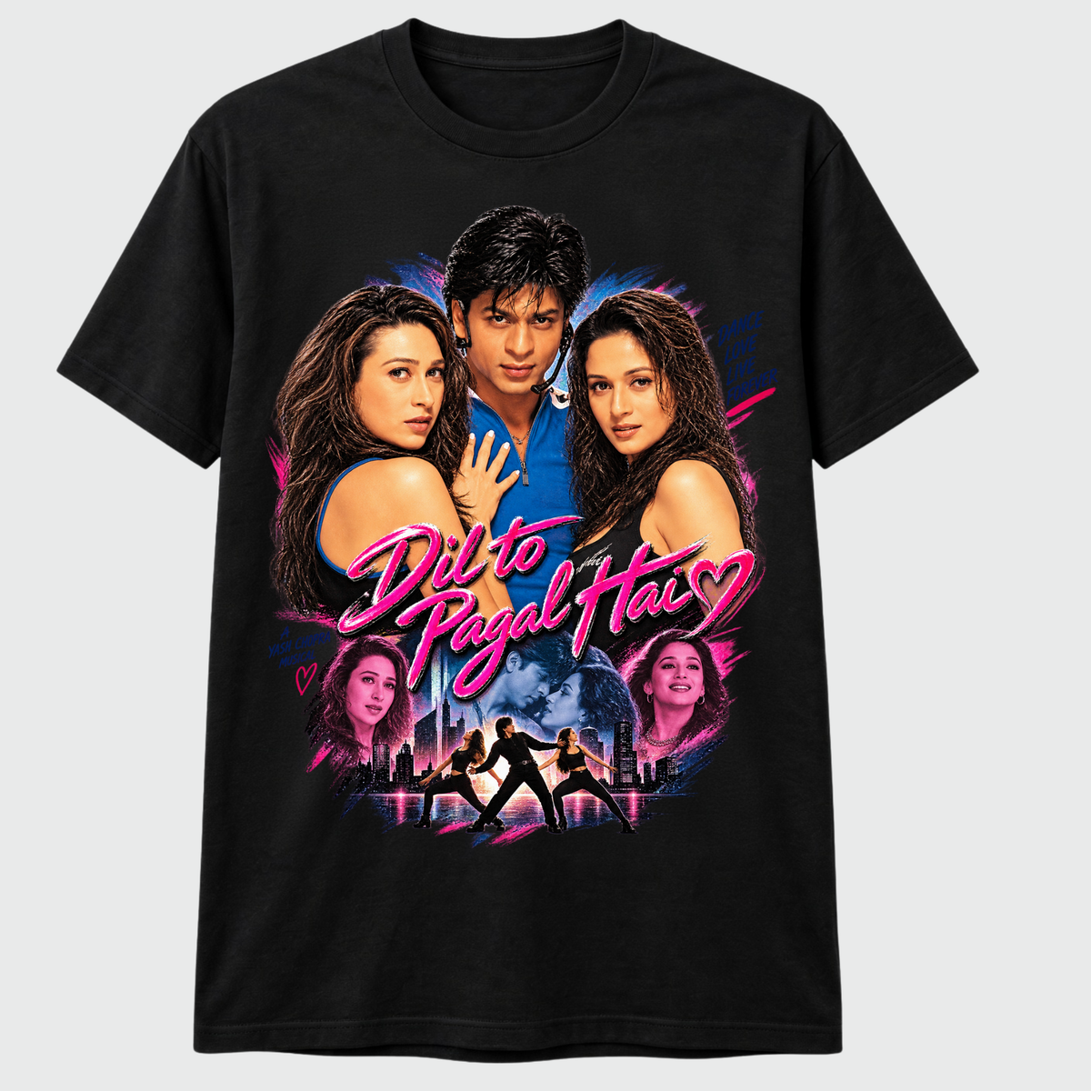 Dil To Pagal Hai – Retro Bollywood Romance T-Shirt