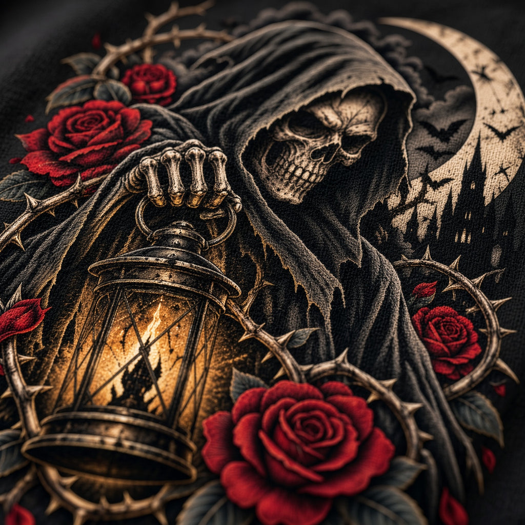Lantern Wraith – Gothic Reaper Lantern T-Shirt