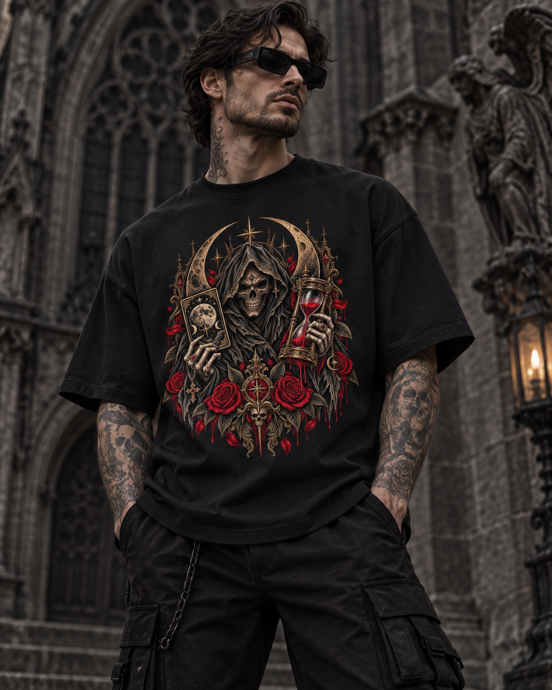 Final Hour – Gothic Reaper Hourglass T-Shirt