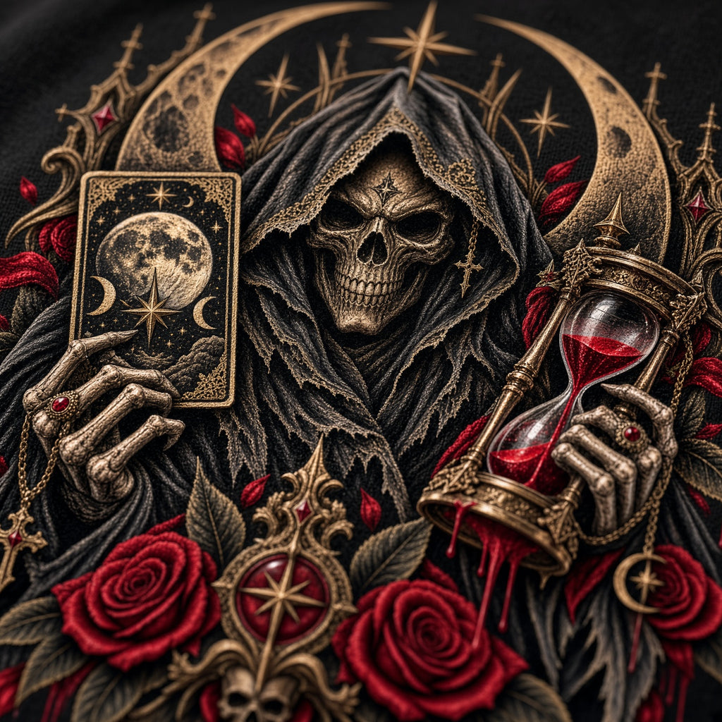 Final Hour – Gothic Reaper Hourglass T-Shirt
