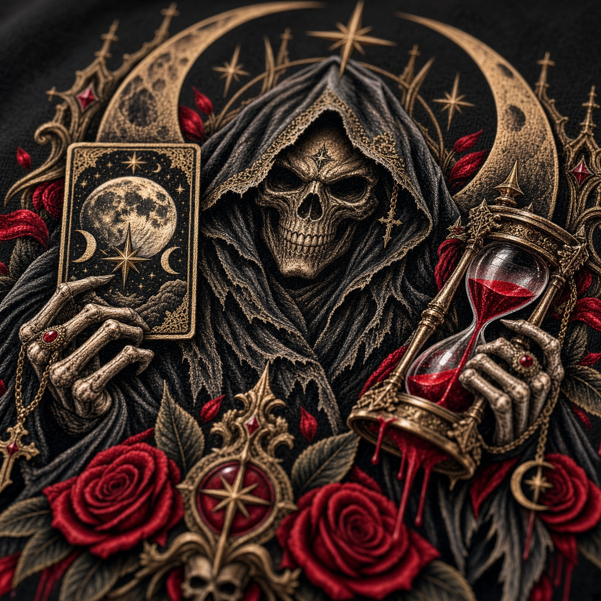 Final Hour – Gothic Reaper Hourglass T-Shirt