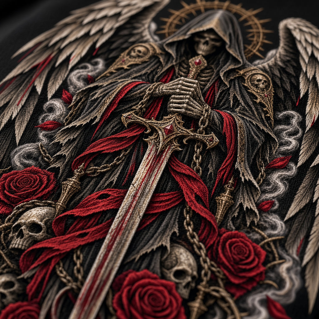 Fallen Saint – Gothic Angel Skeleton T-Shirt