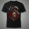 Black Omen – Gothic Raven Skull T-Shirt
