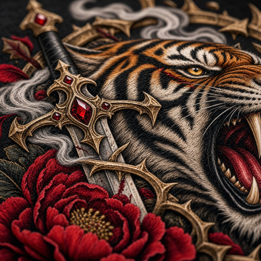 Crowned Beast – Gothic Tiger T-Shirt