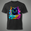 Midnight With Motives – Neon Black Cat T-Shirt