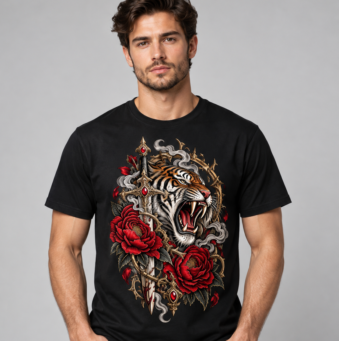 Crowned Beast – Gothic Tiger T-Shirt