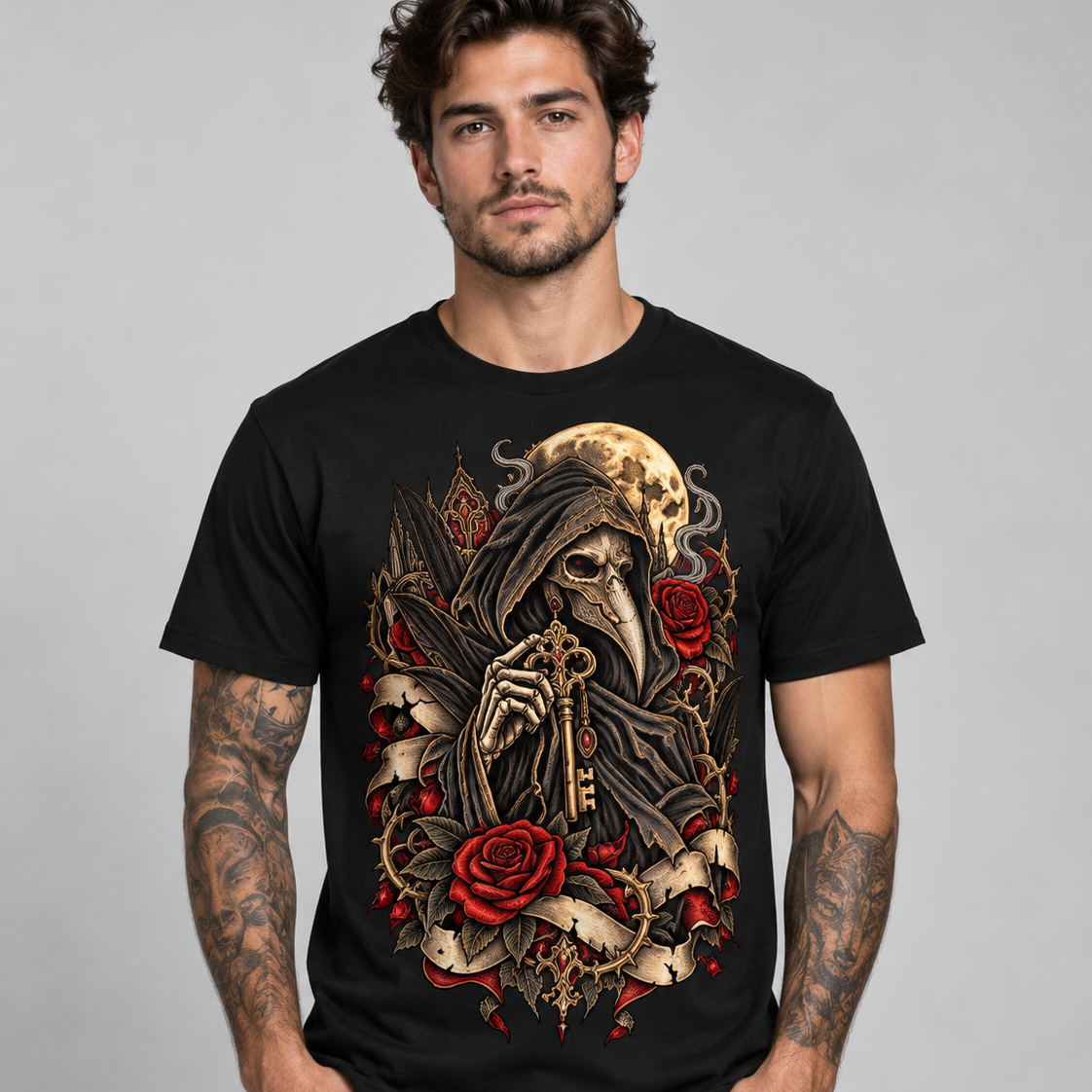 Gravekeeper – Gothic Reaper Key T-Shirt