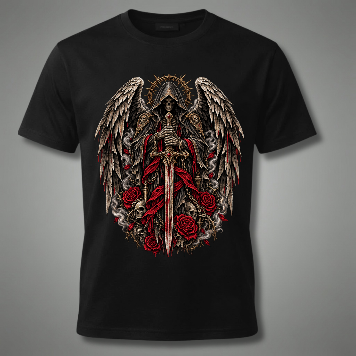 Fallen Saint – Gothic Angel Skeleton T-Shirt